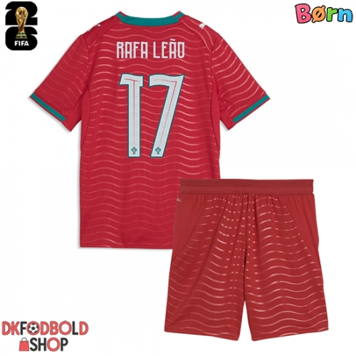 Portugal Rafael Leao #17 Hjemmebanesæt Børn VM 2026 Kort ærmer (+ korte bukser)